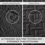 Love's cabin King Size Quilt Set Black Bedspreads - Soft Bed Fall Lightweight Bedspread Comforter - Modern Style Coin Pattern Coverlet for All Season - 3 Pieces (1 Quilt, 2 Pillow Shams) - Image 3