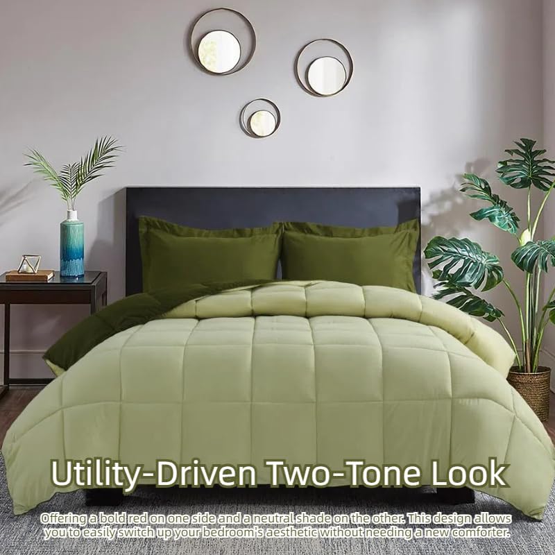 HOMME Over Size 3 Pieces All Season Soft Comfortable Down Alternative Reversible Quilted Oversize Comforter Set School Dorm, Machine Washable - Image 4