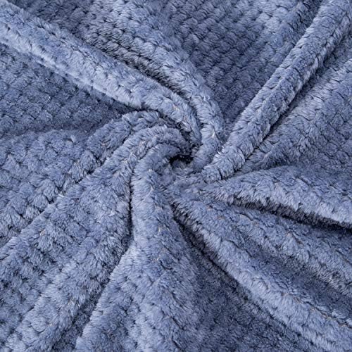 Fuzzy Throw Blanket, Plush Fleece Blankets for Adults, Toddler, Boys and Girls, Warm Soft Blankets and Throws for Bed, Couch, Sofa, Travel and Outdoor, Camping (Queen(80"x90"), XXL-Smoked Blue) - Image 3