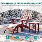 PLUUV Folding Adirondack Ottoman Footrest for Adirondack Chair, Red - Image 2