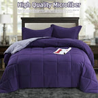 HOMME Twin Size 3 Pieces All Season Soft Comfortable Down Alternative Reversible Quilted Oversize Comforter Set School Dorm, Machine Washable - Image 3