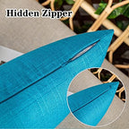Kevin Textile Outdoor Waterproof 26”x26” Pillow Covers 2 Pack, Peacock Blue - Image 3