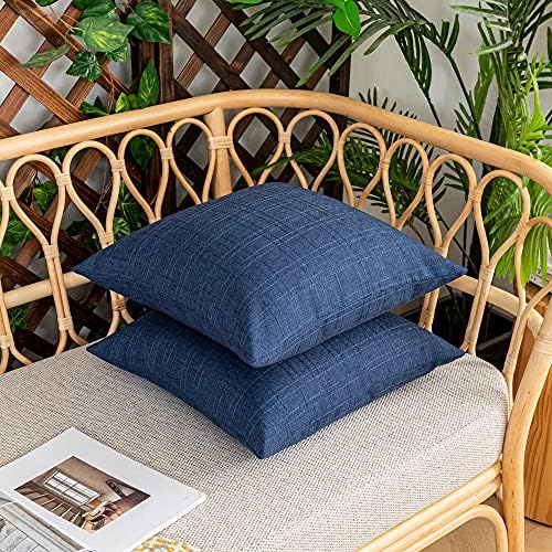 Kevin Textile Outdoor Waterproof 26”x26” Pillow Covers 2 Pack, Blue - Image 4