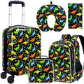 5PCS Kids Luggage Boys Suitcase Set, 16" Hardside Carry-on Dinosaur by FTJCF