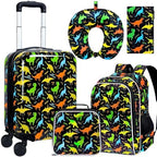 5PCS Kids Luggage Boys Suitcase Set, 16" Hardside Carry-on Dinosaur by FTJCF
