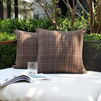 Kevin Textile Outdoor Waterproof 24x24 Inch Pillow Covers 2 Pack, Brown - Image 5