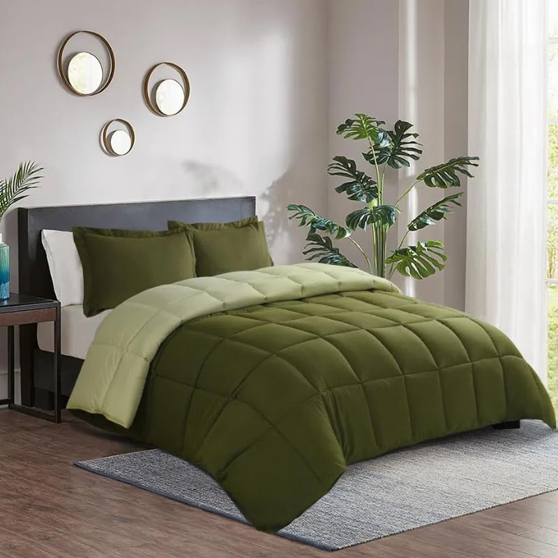 HOMME Over Size 3 Pieces All Season Soft Comfortable Down Alternative Reversible Quilted Oversize Comforter Set School Dorm, Machine Washable by Unknown