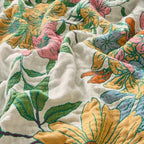 Boho Throw Blanket, 100% Soft Cotton Floral Quilt, Twin 60"x 80" - Image 7