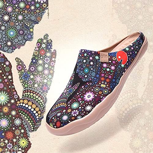 UIN Slipper Woman Travel Art Painted Shoes Wide Toe Casual Home Slip On Mules Malaga - Image 2