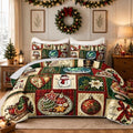 HOSIMA Vintage Patchwork Christmas Quilt Set Full Size with 2 Pillowcases. by HOSIMA
