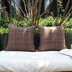 Kevin Textile Outdoor Waterproof 24x24 Inch Pillow Covers 2 Pack, Brown - Image 4