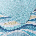 HoneiLife Queen Bedspreads Oversized - 106"x106" Coastal Quilt Sets, Beach Quilt 3-Piece, Nautical Bedspreads Ocean Coverlets, Lightweight Bed Cover, Summer Quilts - Image 7