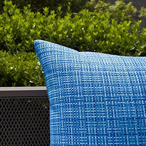Kevin Textile Outdoor Waterproof 26x26 Inch Pillow Covers 2 Pack, Blue - Image 4