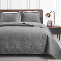Love's cabin Quilts for Full Bed Grey Bedspreads Bedding Set - Summer Lightweight Bedspread Comforter - Coin Pattern Bedding Coverlet for All Season - 3 Pieces (1 Quilt, 2 Pillow Shams) by Lovescabin