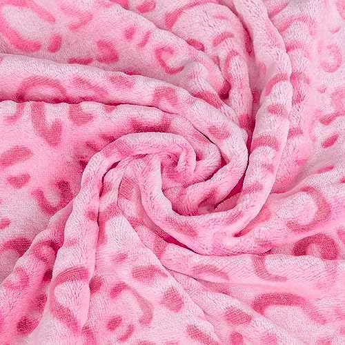 MACEVIA Sharpa Fleece Throw Blanket for Couch Fuzzy 3D Cheetah Blanket Thick Warm Reversible Cozy Comfy Super Soft Leopard Blanket for Bed Sofa 490GSM - Pink Leopard,50x60In - Image 3