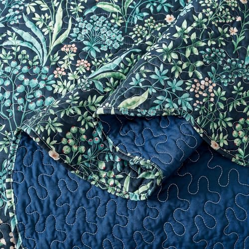HoneiLife Botanical Quilt Queen Size - Floral Quilt Sets 3-Piece, Microfiber Bedspreads Wildflower Coverlets Lightweight Bed Cover, Queen Quilt Bedding Sets All Season Use - Image 7