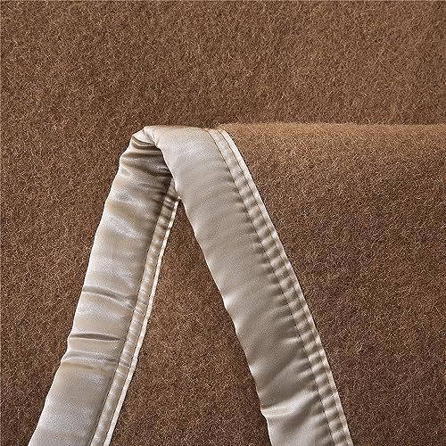 Heavy Warm Wool Blanket,500GSM 100 Percent Pure New Zealand Wool,Soft Large Queen Size for The Bed,Sheep Woolrich Blanket Camping,Queen Size/Full Size(Dark Brown,94x94In) - Image 4