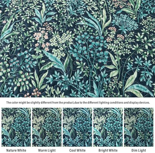 HoneiLife Botanical Quilt Queen Size - Floral Quilt Sets 3-Piece, Microfiber Bedspreads Wildflower Coverlets Lightweight Bed Cover, Queen Quilt Bedding Sets All Season Use - Image 6