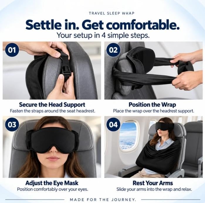 Dozeway Travel Sleep Set 3-in-1 Eye Mask Head & Arm Support - Image 2