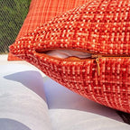 Kevin Textile Outdoor Waterproof 26x26 Inch Pillow Covers 2 Pack, Red - Image 3