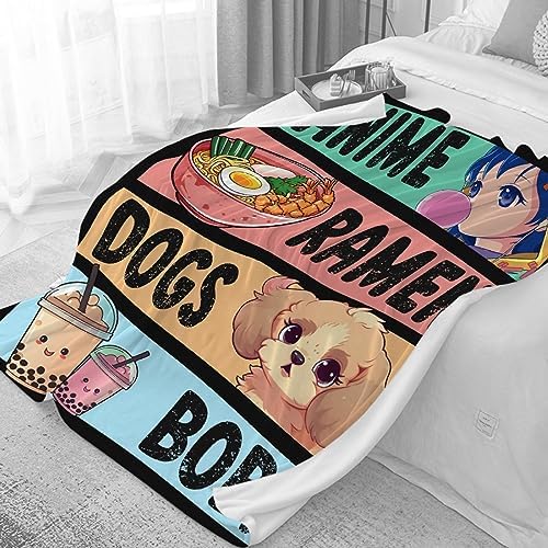 Anime Blanket Gifts for Girls, Kawaii Anime Decor for Women, Luxurious Warm and Cozy Flannel Blanket - L 60X80 Inch Most People's Choice - Image 2