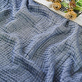 EMME Muslin Cotton Blanket Adults Heather Navy Twin XL 66"x90" by EMME