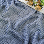 EMME Muslin Cotton Blanket Adults Heather Navy Twin XL 66"x90" by EMME
