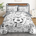 WeCozy Full Comforter Set with Sheets, 7 Pieces Soccer Ball Bedding - Image 2