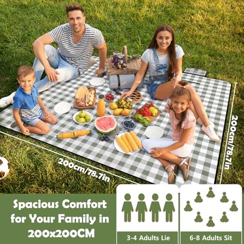 Waterproof Picnic Outdoor Blanket, 79"x79" Beach Camping Mat - Image 2
