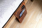 Leather Bedside Storage Organizer, Leather Storage Organizer, Handmade Bedside Caddy with 3 Pockets For Magazines, Books and Accessories - Image 2