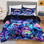 HOSIMA Mushroom Queen Quilt,Fantasy Galaxy Bedspread with 2 Pillowcases. - Image 3