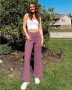 G4Free EverGoing Wide Leg Yoga Pants for Women Crossover Waist with Pockets - Image 4