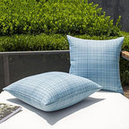 Kevin Textile Outdoor Waterproof 26"x26" Pillow Covers 2 Pack, Light Blue - Image 5