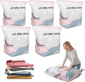 No-Pump Vacuum Storage Bags 2026 Cube Compression Space Saver Bags - Upgrade Large Storage Compression Bags No-Pump 3D Vacuum Storage Bags for Clothes, Comforters, Blankets (19 * 27in-5ps) by SANTIFY