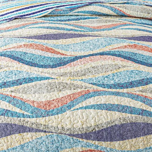 HoneiLife Coastal Quilt Sets Queen - 3 Pieces Beach Quilt Sets Ocean Bedspreads Lightweight Coverlets Nautical Bed Cover All Season Quilts - Image 5