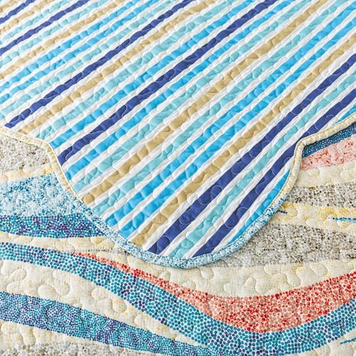 HoneiLife Coastal Quilt Sets Queen - 3 Pieces Beach Quilt Sets Ocean Bedspreads Lightweight Coverlets Nautical Bed Cover All Season Quilts - Image 6