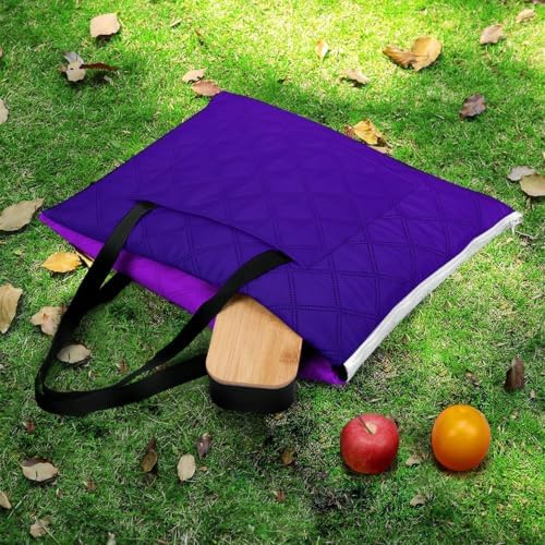 Zipper Foldable Picnic Blanket Ombre Pattern Purple 78.7x78.7 Inch - Image 5