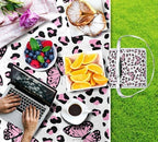 MNSRUU Picnic Blanket Waterproof Foldable, Pink Leopard Butterfly Large Outdoor Picnic Beach Camping Blanket Travel Mat, Shoulder Strap Tote, Rectangle 57x59in - Image 4
