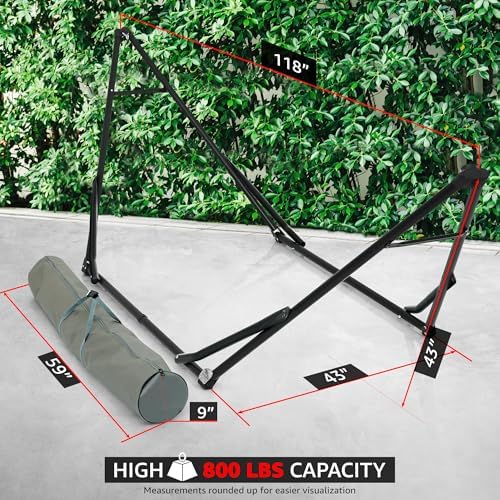 Tranquillo Unity Hammock Stand, 800 lbs Capacity Steel Double Hammock Stand for 2 Persons, Premium Pre-Assembled Stand for Indoor Outdoor, Frame Black - Image 2