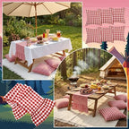 Lumina 14 Pcs Picnic Blanket Set, 91"x71" Woven Cotton Plaid Runner Covers - Image 7