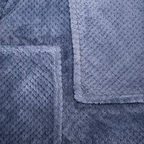 Fuzzy Throw Blanket, Plush Fleece Blankets for Adults, Toddler, Boys and Girls, Warm Soft Blankets and Throws for Bed, Couch, Sofa, Travel and Outdoor, Camping (Queen(80"x90"), XXL-Smoked Blue) - Image 6