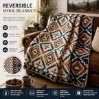 QISU Wool Blanket Throw | Large, Beautiful, Warm, Handmade in Ecuador by Local Artisans |94″ x 78″|Ultra-Soft, Hypoallergenic & Breathable (Rainbow) - Image 2