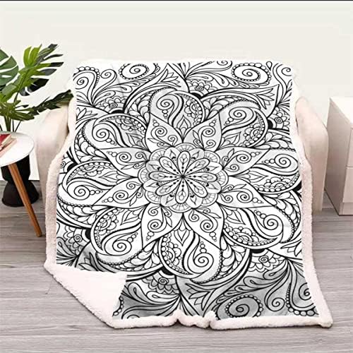 Ornamental Mandala Adult Coloring Book PageCozy Blankets and Throws Fall Blankets Soft, Plush, Fluffy, for Camping Bed Throw Size 47In x 70.8In by Unknown