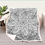 Ornamental Mandala Adult Coloring Book PageFluffy Blankets Fall Blankets Soft, Plush, Fluffy, for Sofa Bed Couch Twin Size 59In x 70.8In by Unknown