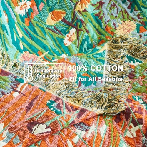 LUTBM Boho Throw Blanket for Couch 50"x60", Cotton Decorative Bed Throw - Image 6