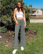 G4Free EverGoing Wide Leg Yoga Pants for Women Crossover Waist with Pockets - Image 2