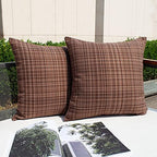 Kevin Textile Outdoor Waterproof 24x24 Inch Pillow Covers 2 Pack, Brown by KevinTextile