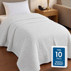10-Pack Twin 100% Cotton Waffle Blankets, Bulk Box, Hotels & Resorts, White by UTOPIABEDDING