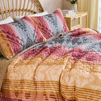 Dintszyayue Bohemian Quilt Set Queen, 3 Pcs Red Aztec Parttern Bedspread - Image 4