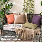 MIULEE Decorative Outdoor Pillow Covers Euro Waterproof 22x22 Khaki - Image 5